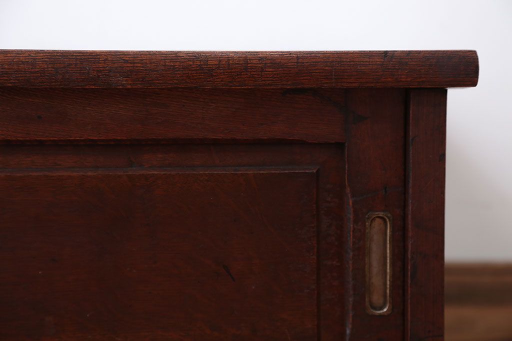 アンティーク家具　和製アンティーク　古い木製の小ぶりなテレビボード(ローボード)