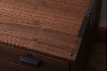 アンティーク家具　和製アンティーク　古い桐材の鉄脚付きローボード