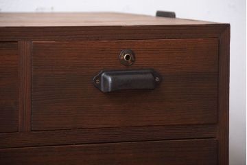 アンティーク家具　和製アンティーク　古い桐材の鉄脚付きローボード