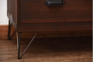 アンティーク家具　和製アンティーク　古い桐材の鉄脚付きローボード