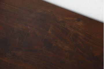 アンティーク家具　アンティーク　古い木製のキャスター付き小ぶりな収納棚(サイドテーブル)