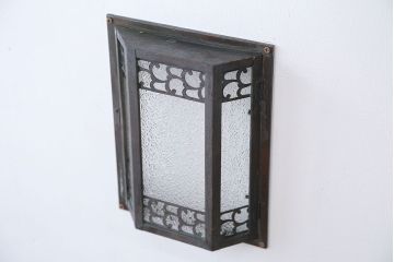 アンティーク　ダイヤガラスの壁掛け照明シェード(1)