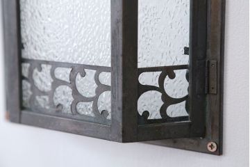 アンティーク　ダイヤガラスの壁掛け照明シェード(1)