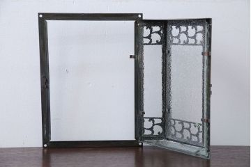 アンティーク　ダイヤガラスの壁掛け照明シェード(1)