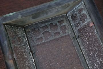 アンティーク　ダイヤガラスの壁掛け照明シェード(1)