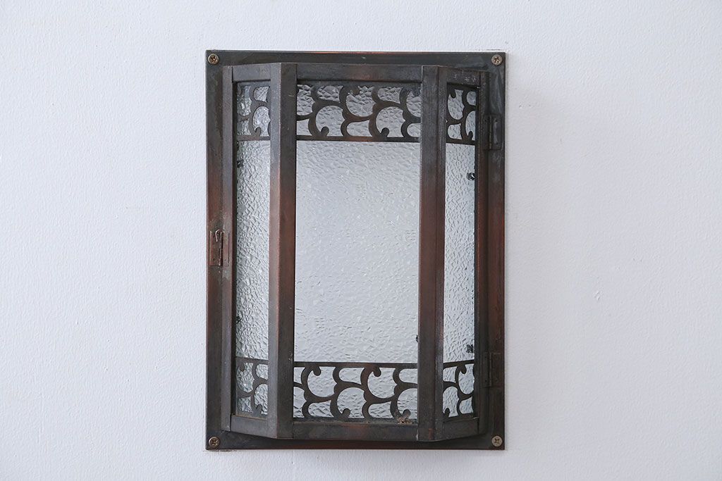 アンティーク　ダイヤガラスの壁掛け照明シェード(2)