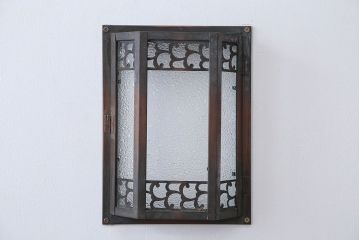 アンティーク　ダイヤガラスの壁掛け照明シェード(2)