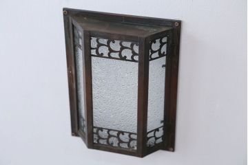 アンティーク　ダイヤガラスの壁掛け照明シェード(2)