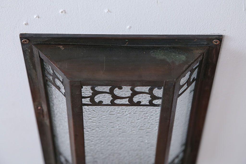 アンティーク　ダイヤガラスの壁掛け照明シェード(2)