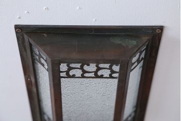 アンティーク　ダイヤガラスの壁掛け照明シェード(2)