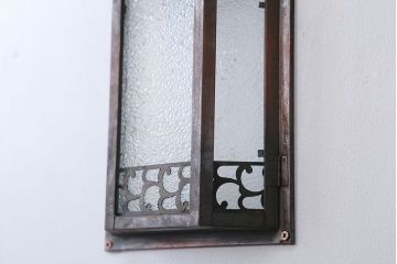 アンティーク　ダイヤガラスの壁掛け照明シェード(2)