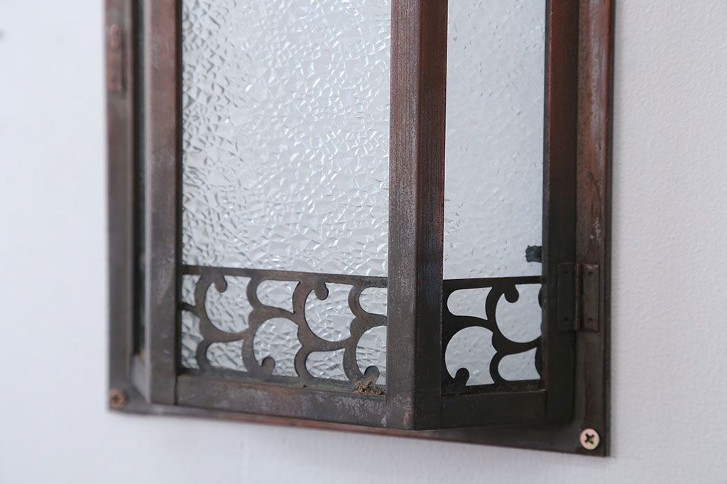 アンティーク　ダイヤガラスの壁掛け照明シェード(2)