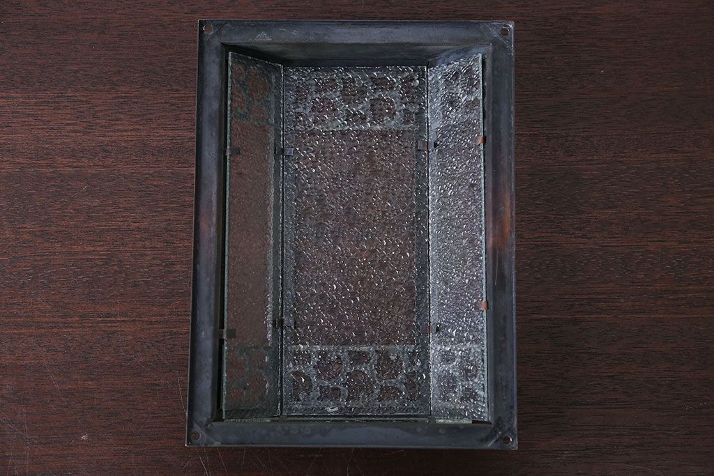 アンティーク　ダイヤガラスの壁掛け照明シェード(2)