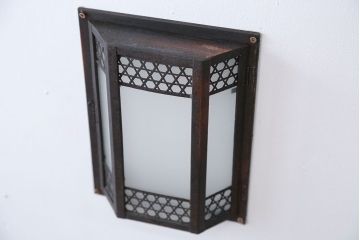 アンティーク　すりガラスの壁掛け照明シェード(1)