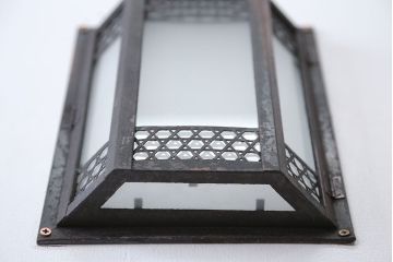 アンティーク　すりガラスの壁掛け照明シェード(1)