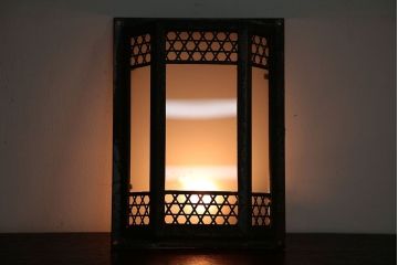 アンティーク　すりガラスの壁掛け照明シェード(1)