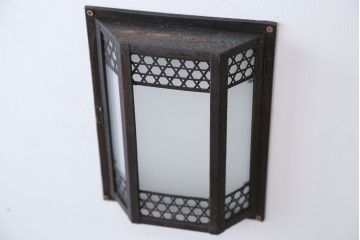 アンティーク　すりガラスの壁掛け照明シェード(2)