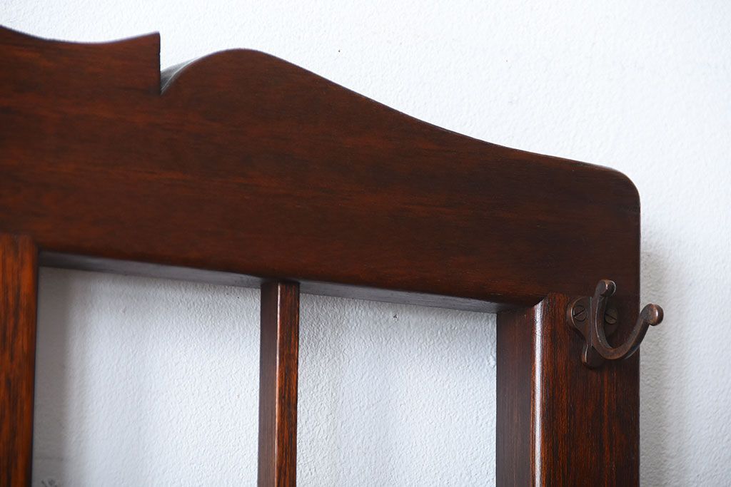 レトロ家具　昭和レトロ　傘立て・引き出し・戸棚・鏡付きのアンティークホールスタンド