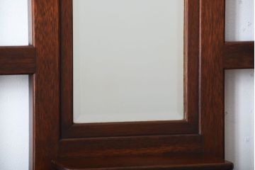 レトロ家具　昭和レトロ　傘立て・引き出し・戸棚・鏡付きのアンティークホールスタンド