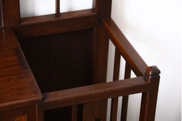 レトロ家具　昭和レトロ　傘立て・引き出し・戸棚・鏡付きのアンティークホールスタンド