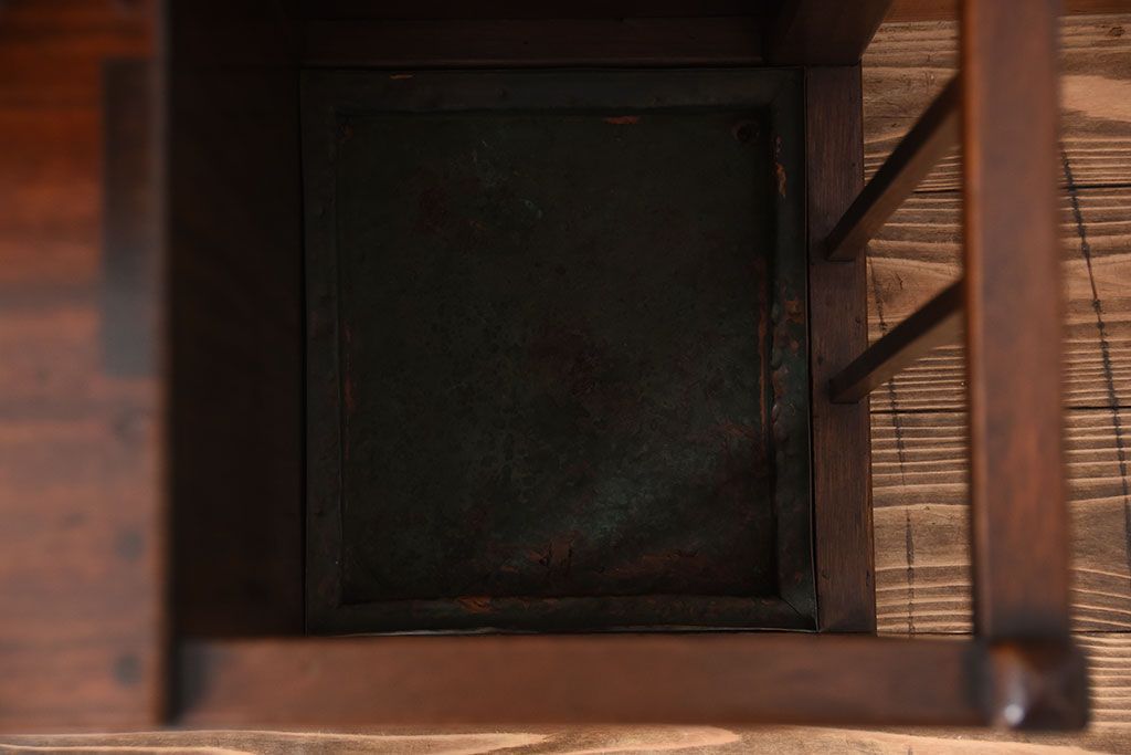 レトロ家具　昭和レトロ　傘立て・引き出し・戸棚・鏡付きのアンティークホールスタンド