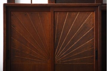 レトロ家具　昭和レトロ　傘立て・引き出し・戸棚・鏡付きのアンティークホールスタンド