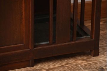 レトロ家具　昭和レトロ　傘立て・引き出し・戸棚・鏡付きのアンティークホールスタンド