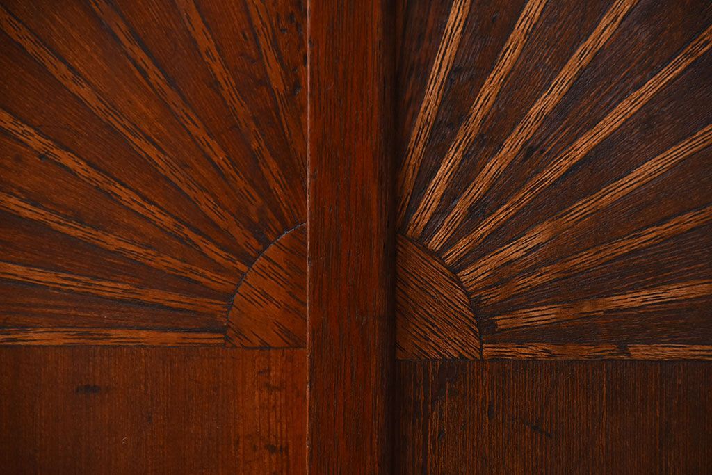 レトロ家具　昭和レトロ　傘立て・引き出し・戸棚・鏡付きのアンティークホールスタンド