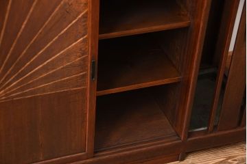 レトロ家具　昭和レトロ　傘立て・引き出し・戸棚・鏡付きのアンティークホールスタンド