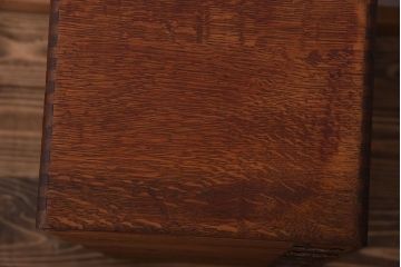 レトロ家具　昭和レトロ　ネームプレート付き!古いナラ材の10段小引き出し