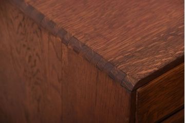 レトロ家具　昭和レトロ　ネームプレート付き!古いナラ材の10段小引き出し