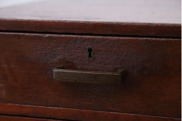 レトロ家具　和製アンティーク　古いナラ材のレトロな小引き出し