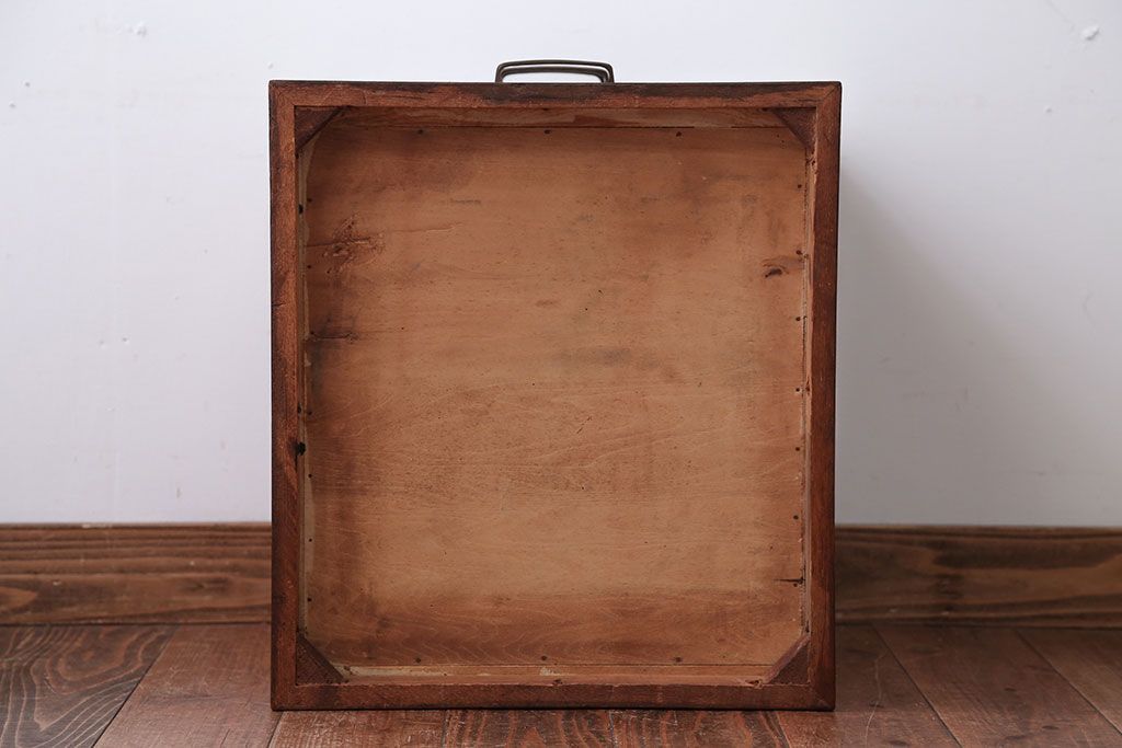 レトロ家具　和製アンティーク　古いナラ材のレトロな小引き出し