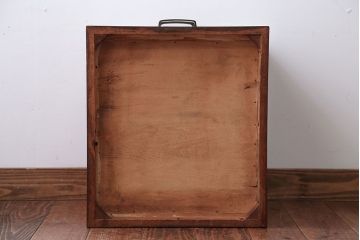 レトロ家具　和製アンティーク　古いナラ材のレトロな小引き出し