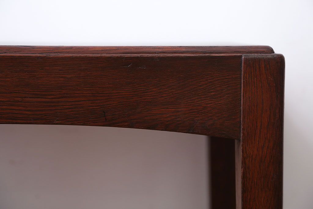 レトロ家具　昭和レトロ　日本楽器(ヤマハ)製　古いナラ材のシンプルなアンティークサイドテーブル