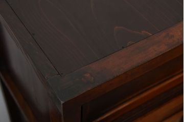 アンティーク家具　アンティーク　組子細工が美しい古い木製の脚付き引き戸収納棚