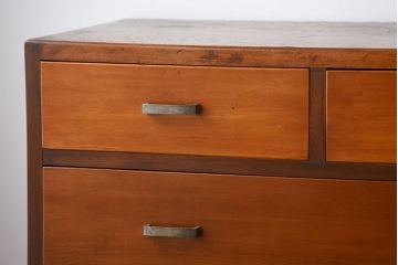 レトロ家具　昭和レトロ　シンプルな古い木製のアンティークチェスト(2)