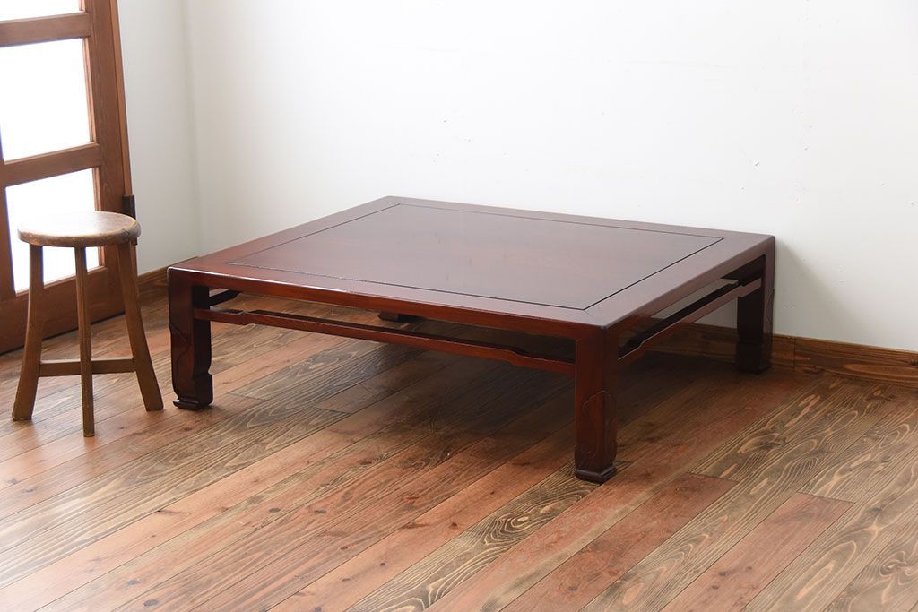 アンティーク家具　和製アンティーク　漆の美しい総欅材の大きな座卓