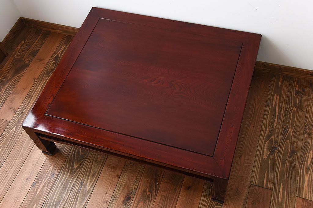 アンティーク家具　和製アンティーク　漆の美しい総欅材の大きな座卓