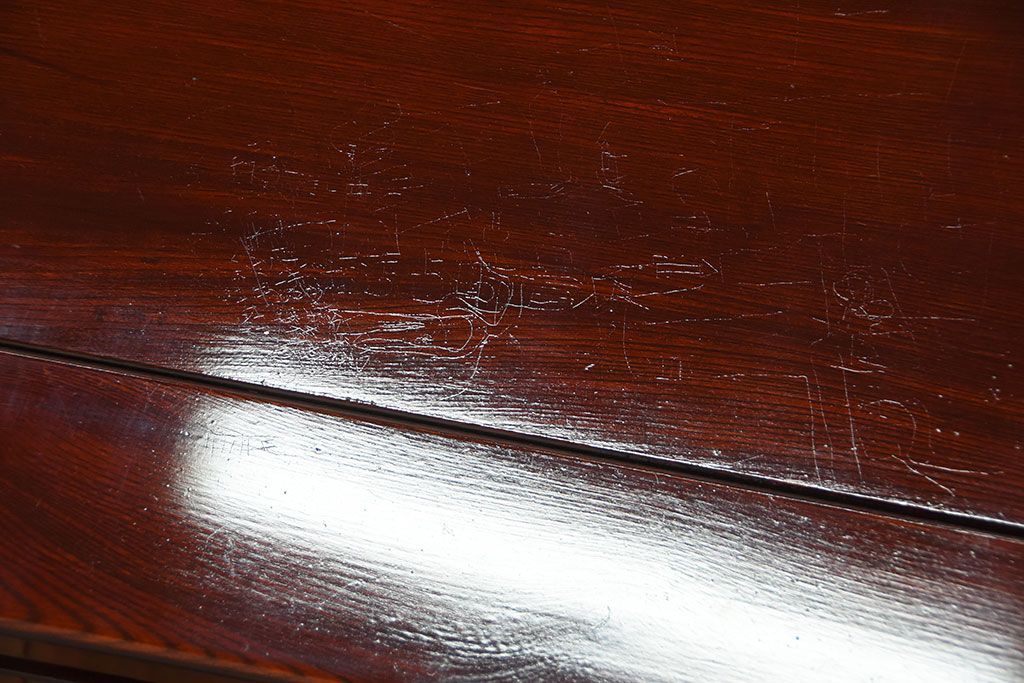 アンティーク家具　和製アンティーク　漆の美しい総欅材の大きな座卓