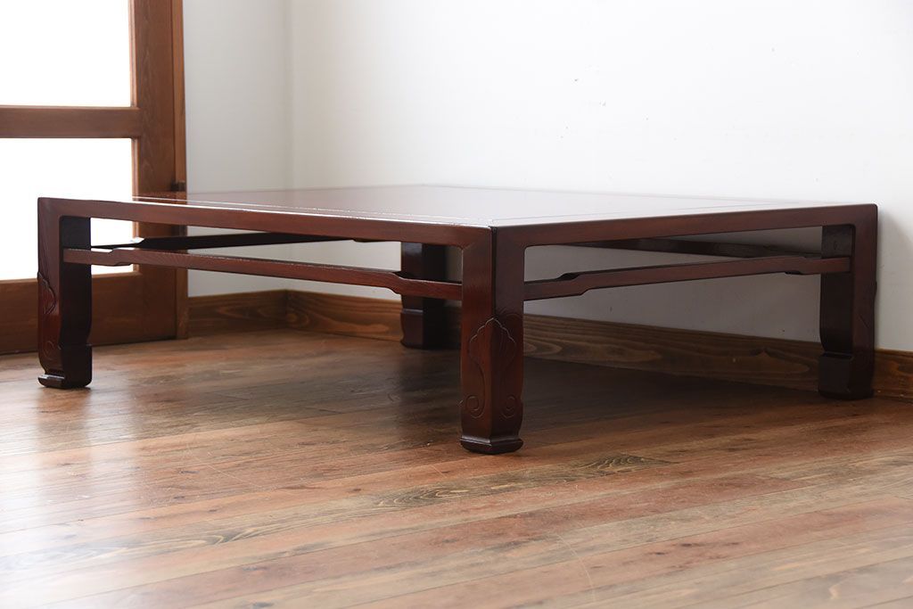 アンティーク家具　和製アンティーク　漆の美しい総欅材の大きな座卓