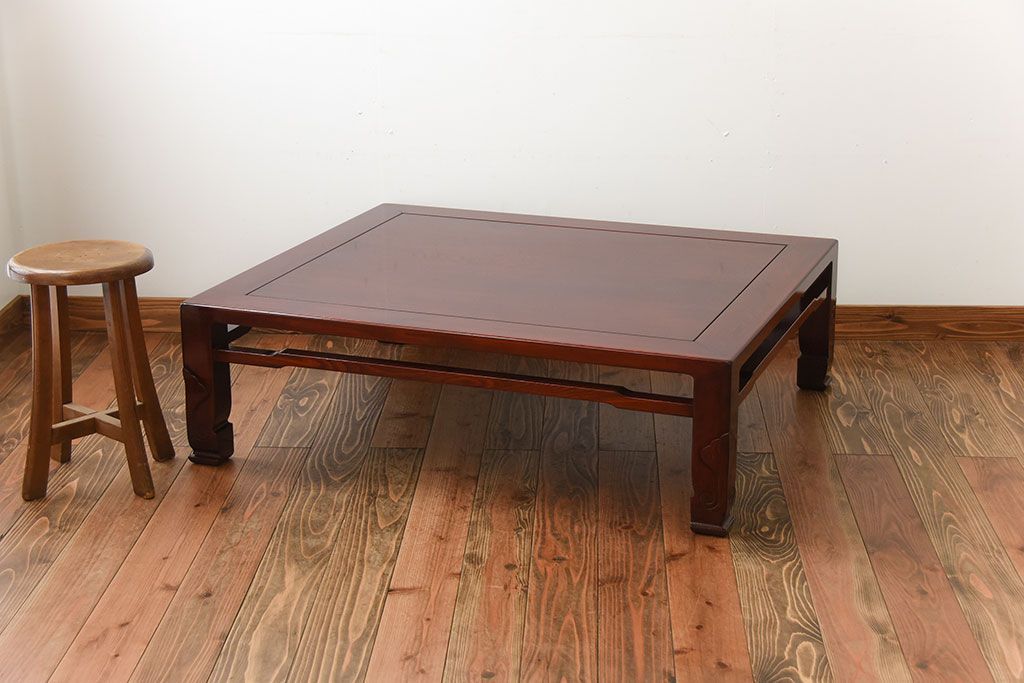 アンティーク家具　和製アンティーク　漆の美しい総欅材の大きな座卓