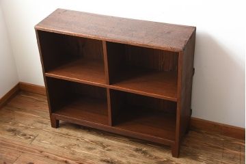 アンティーク家具　アンティーク　ブックラック付き!古い木製のマス目本棚(1)