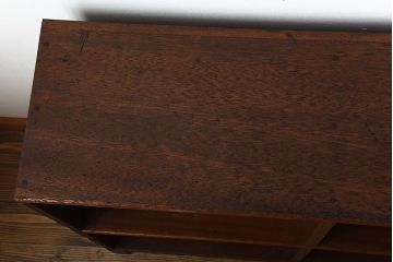 アンティーク家具　アンティーク　ブックラック付き!古い木製のマス目本棚(1)