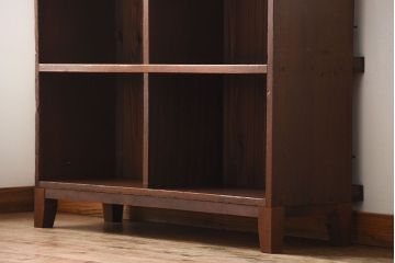 アンティーク家具　アンティーク　ブックラック付き!古い木製のマス目本棚(1)