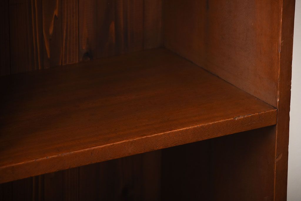 アンティーク家具　アンティーク　ブックラック付き!古い木製のマス目本棚(1)