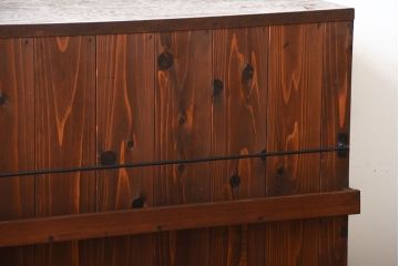 アンティーク家具　アンティーク　ブックラック付き!古い木製のマス目本棚(1)