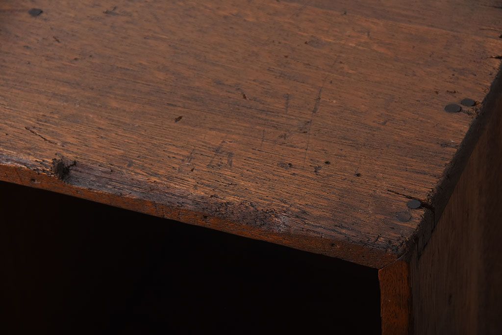 アンティーク家具　アンティーク　ブックラック付き!古い木製のマス目本棚(2)