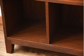 アンティーク家具　アンティーク　ブックラック付き!古い木製のマス目本棚(2)