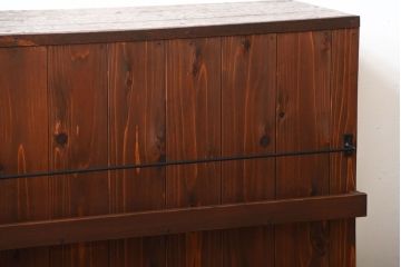 アンティーク家具　アンティーク　ブックラック付き!古い木製のマス目本棚(2)